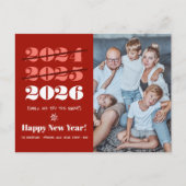 Nieuwjaar grappige 3e keer een Charm Modern Red Fo Feestdagenkaart (Voorkant)