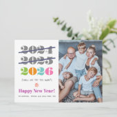 Nieuwjaar grappige derde keer een charme moderne f feestdagenkaart (Staand voorkant)