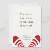 Nieuwjaar grappige Sokken rood Feestdagenkaart (Voorkant)