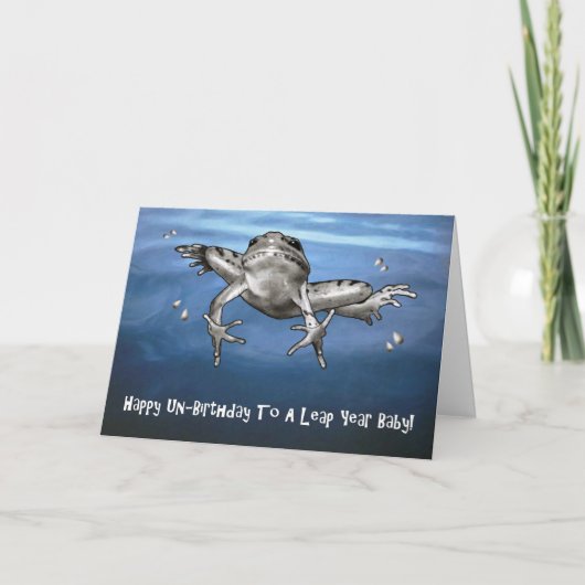 Nieuwjaar: Happy Un Birthday Leaping Frog Kaart (Voorkant)