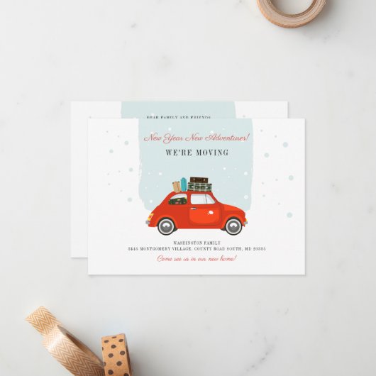 Nieuwjaar hebben we de aankondiging van Red Car Mo (Voorkant / Achterkant in situ)