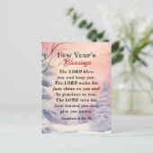 Nieuwjaar Heer zegene u Bijbel Verse Winter Scène Feestdagenkaart (Staand voorkant)