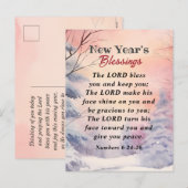 Nieuwjaar Heer zegene u Bijbel Verse Winter Scène Feestdagenkaart (Voorkant / Achterkant)