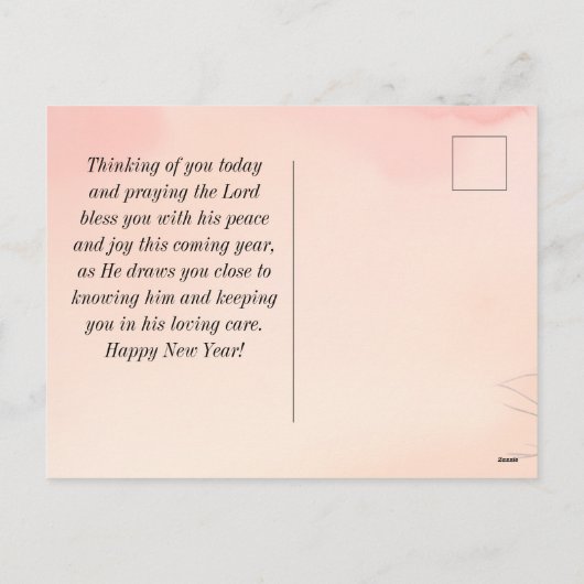 Nieuwjaar Heer zegene u Bijbel Verse Winter Scène Feestdagenkaart (Achterkant)