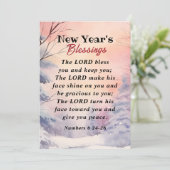 Nieuwjaar Heer zegene u Bijbel Verse Winter Scène Feestdagenkaart (Staand voorkant)