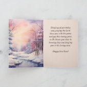 Nieuwjaar Heer zegene u Bijbel Verse Winter Scène Kaart (Binnen)
