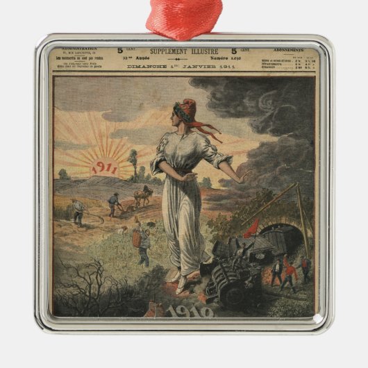 Nieuwjaar hoopt Frankrijk op betere dagen Metalen Ornament (Voorkant)