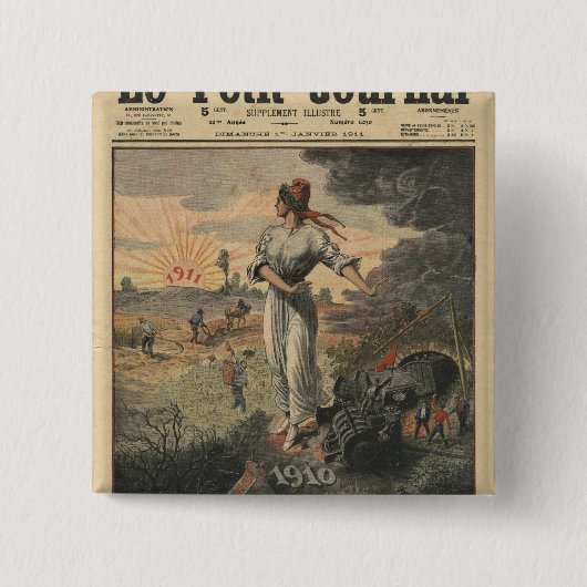 Nieuwjaar hoopt Frankrijk op betere dagen Vierkante Button 5,1 Cm (Voorkant)