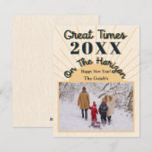 Nieuwjaar Horizon Celebration Design Cream Feestdagenkaart (Voorkant / Achterkant)