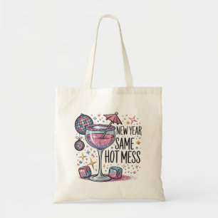 Nieuwjaar Hot Mess Grappig Drinkende Martini Alcoh Tote Bag