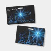 Nieuwjaar in Parijs Badge (Voor- en achterkant)