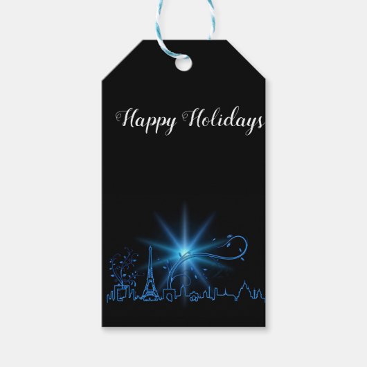 Nieuwjaar in Parijs Cadeaulabel (Voorkant)