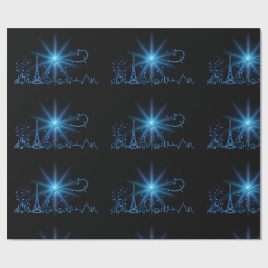 Nieuwjaar in Parijs Cadeaupapier (Vlak)