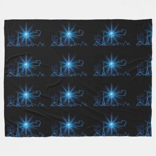 Nieuwjaar in Parijs Fleece Deken (Voorkant (Horizontaal))