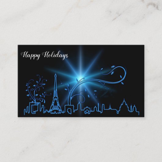Nieuwjaar in Parijs Visitekaartje (Voorkant)
