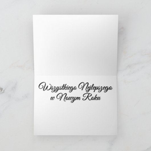 Nieuwjaar in Pools - Szczęśliwego Nowego Roku Feestdagen Kaart (Binnen)