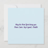 Nieuwjaar Inspirerend Floral Blue Flat Feestdagenkaart (Achterkant)