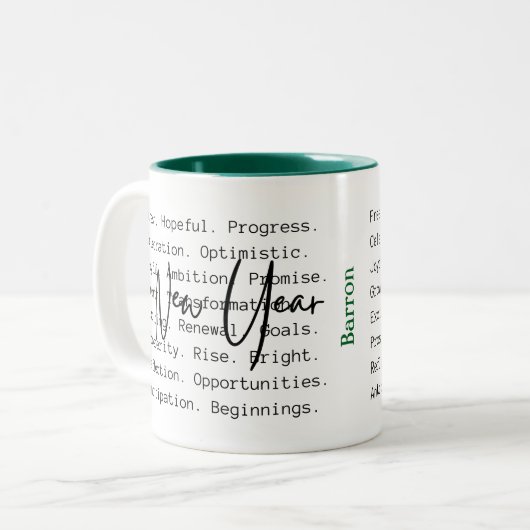 Nieuwjaar Inspirerend gevoelens tweetonige Mok (Voorkant links)