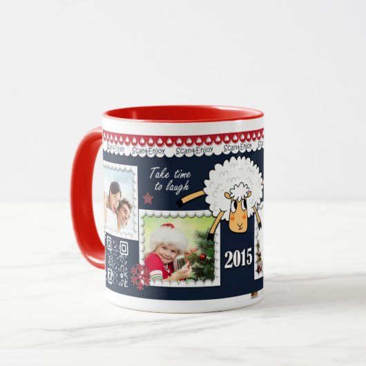 Nieuwjaar interactieve ‎ foto-mok met kerstdans mok (Voorkant links)