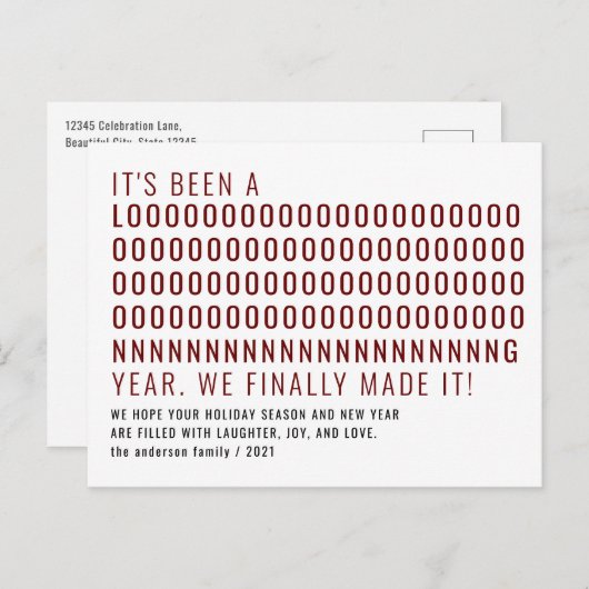 Nieuwjaar is lang geweest en heeft het eindelijk r briefkaart (Voorkant / Achterkant)