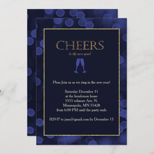 Nieuwjaar juichen kaart (Voorkant / Achterkant)