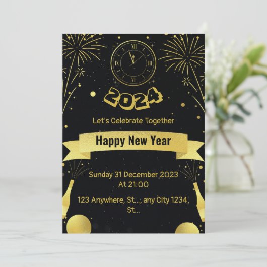 Nieuwjaar Kaart (Staand voorkant)