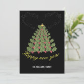 Nieuwjaar kaarten feestelijke kerstboom (Staand voorkant)