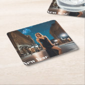 Nieuwjaar Kartonnen Onderzetters (Schuin)