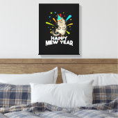 Nieuwjaar kat-liefde voor vrouwen Happy Mew 2023 Canvas Afdruk (Insitu (Slaapkamer))