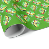 Nieuwjaar kerstbanaan cadeaupapier (Rol Hoek)