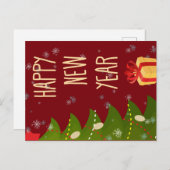 Nieuwjaar kerstboom briefkaart (Voorkant / Achterkant)