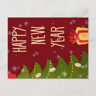 Nieuwjaar kerstboom briefkaart