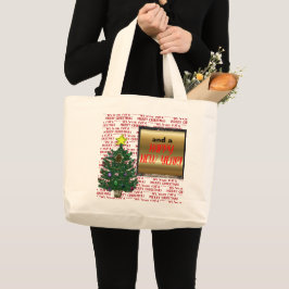 Nieuwjaar kerstboom grote tote bag
