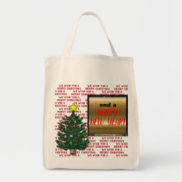 Nieuwjaar kerstboom grote tote bag
