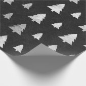 Nieuwjaar kerstboom zwarte zilver cadeaupapier (Hoek)