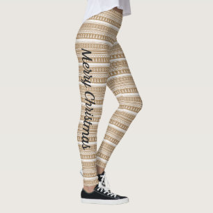 Nieuwjaar kerstboomgaard gouden jaar leggings