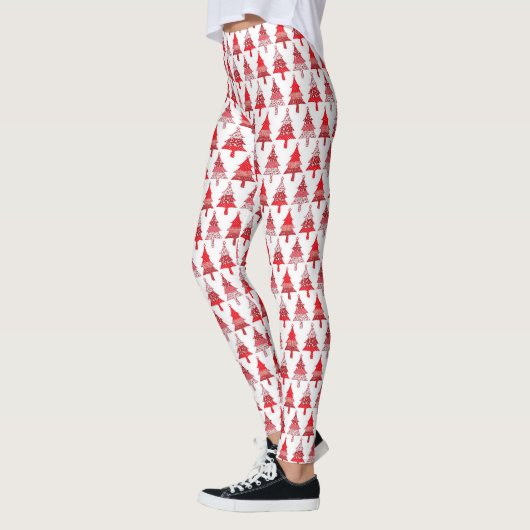Nieuwjaar kerstboomvakantie nieuw jaar RED Leggings (Links)