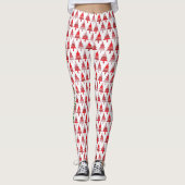 Nieuwjaar kerstboomvakantie nieuw jaar RED Leggings (Voorkant)
