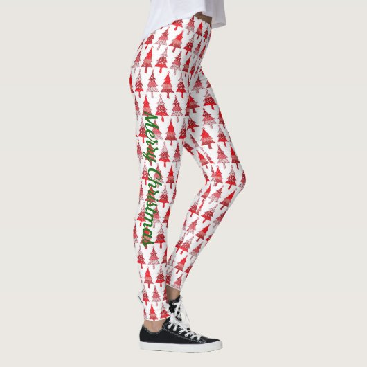Nieuwjaar kerstboomvakantie nieuw jaar RED Leggings (Rechts)