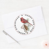 Nieuwjaar kerstcadeau voor prettige kerst ronde sticker (Envelop)