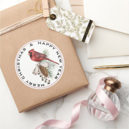 Nieuwjaar kerstcadeau voor prettige kerst ronde sticker