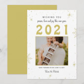 nieuwjaar/kerstfeest baby bekendmaking snowflap le feestdagenkaart (Voorkant / Achterkant)