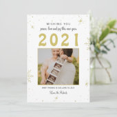 nieuwjaar/kerstfeest baby bekendmaking snowflap le feestdagenkaart (Staand voorkant)