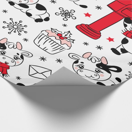 Nieuwjaar kerstfeest cadeaupapier (Hoek)