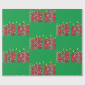 Nieuwjaar kerstkaarsen cadeaupapier (Vlak)