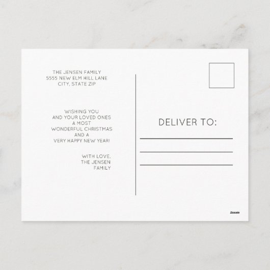 Nieuwjaar kerstvakantie feestdagenkaart (Achterkant)