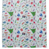 Nieuwjaar Kerstwinter Douchegordijn (Voorkant)