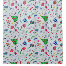 Nieuwjaar Kerstwinter Douchegordijn