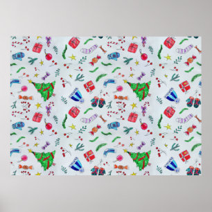 Nieuwjaar kerstwinter poster