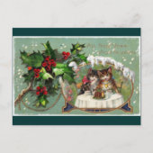 Nieuwjaar Kittens vieren Feestdagenkaart (Voorkant)